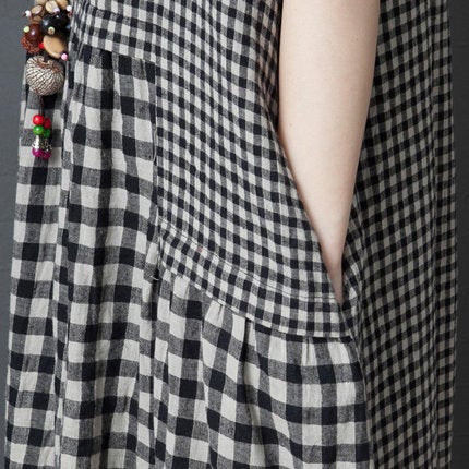 Vintage Plus Sizes Linen Long Dresses-Dresses-Free Shipping at meselling99