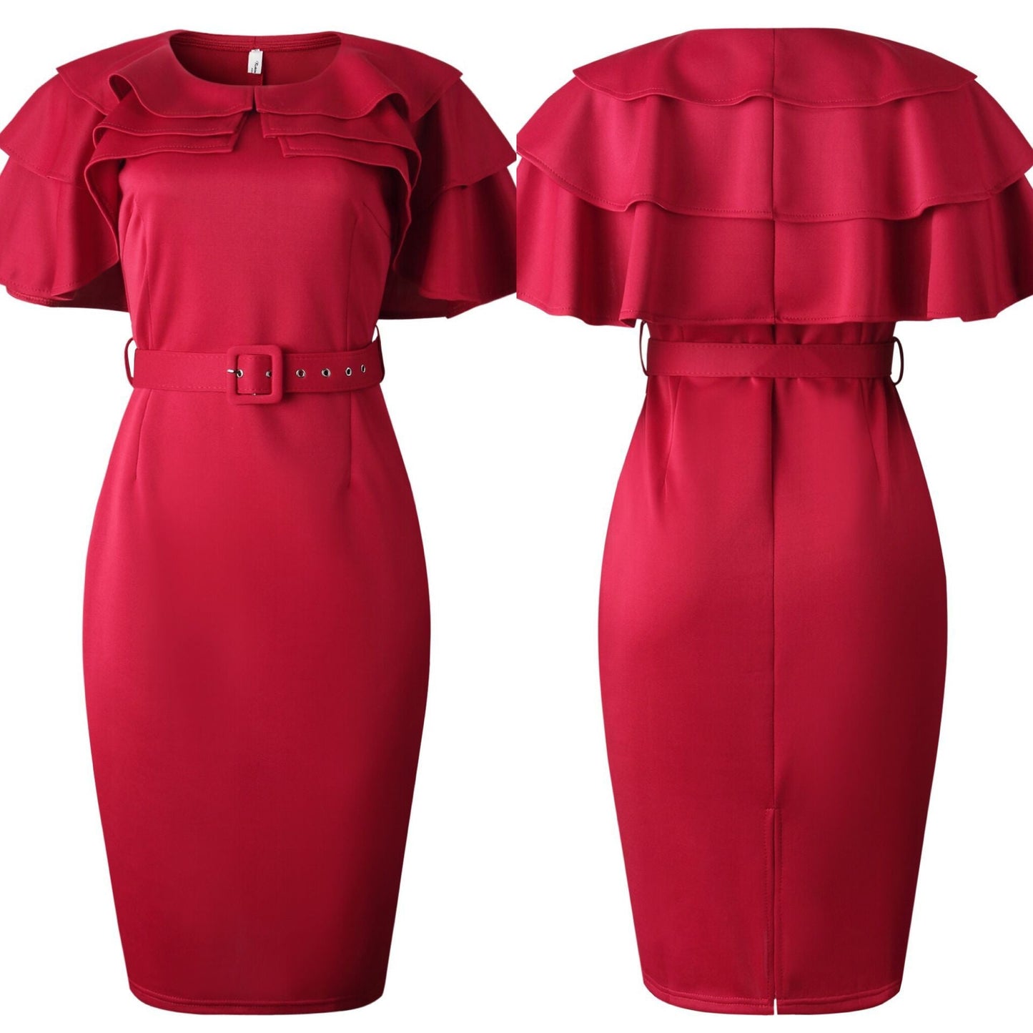 Elegant Women Ruffled Office Lady Dresses-Dresses-Free Shipping at meselling99
