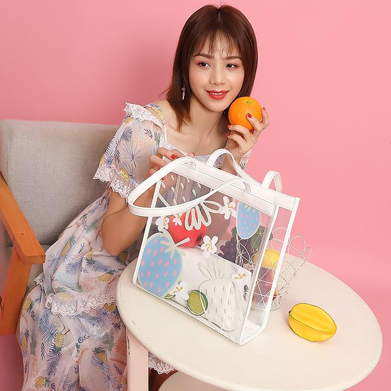 Summer Trasparent Jelly Large Capacity Shoudler Bags-STYLEGOING