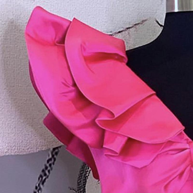 Rose Red One Shoudler Bowknot Plus Sizes Evening Dresses-Sexy Dresses-Free Shipping at meselling99