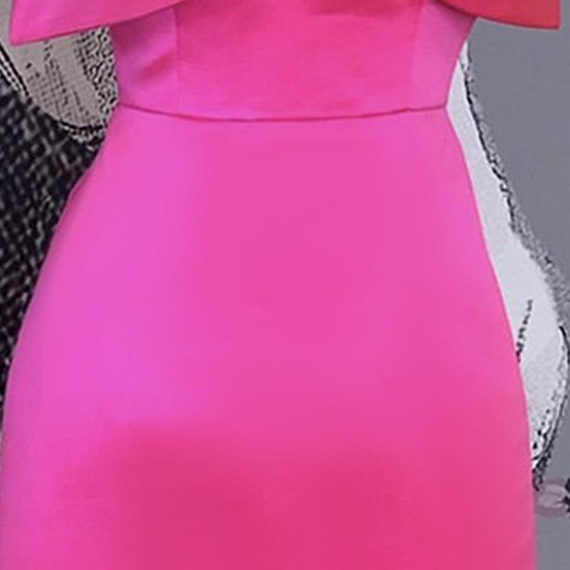Rose Red One Shoudler Bowknot Plus Sizes Evening Dresses-Sexy Dresses-Free Shipping at meselling99