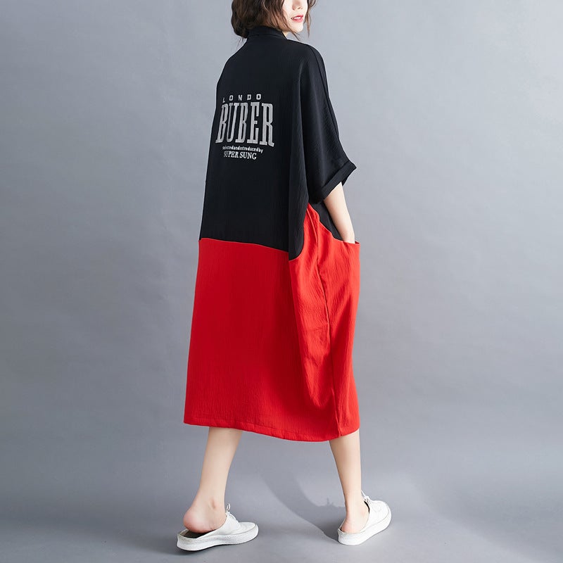Summer Casual Linen Plus Sizes Midi Shirt Dresses-Dresses-Free Shipping at meselling99