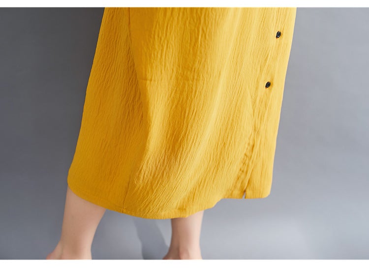Summer Casual Linen Plus Sizes Midi Shirt Dresses-Dresses-Free Shipping at meselling99