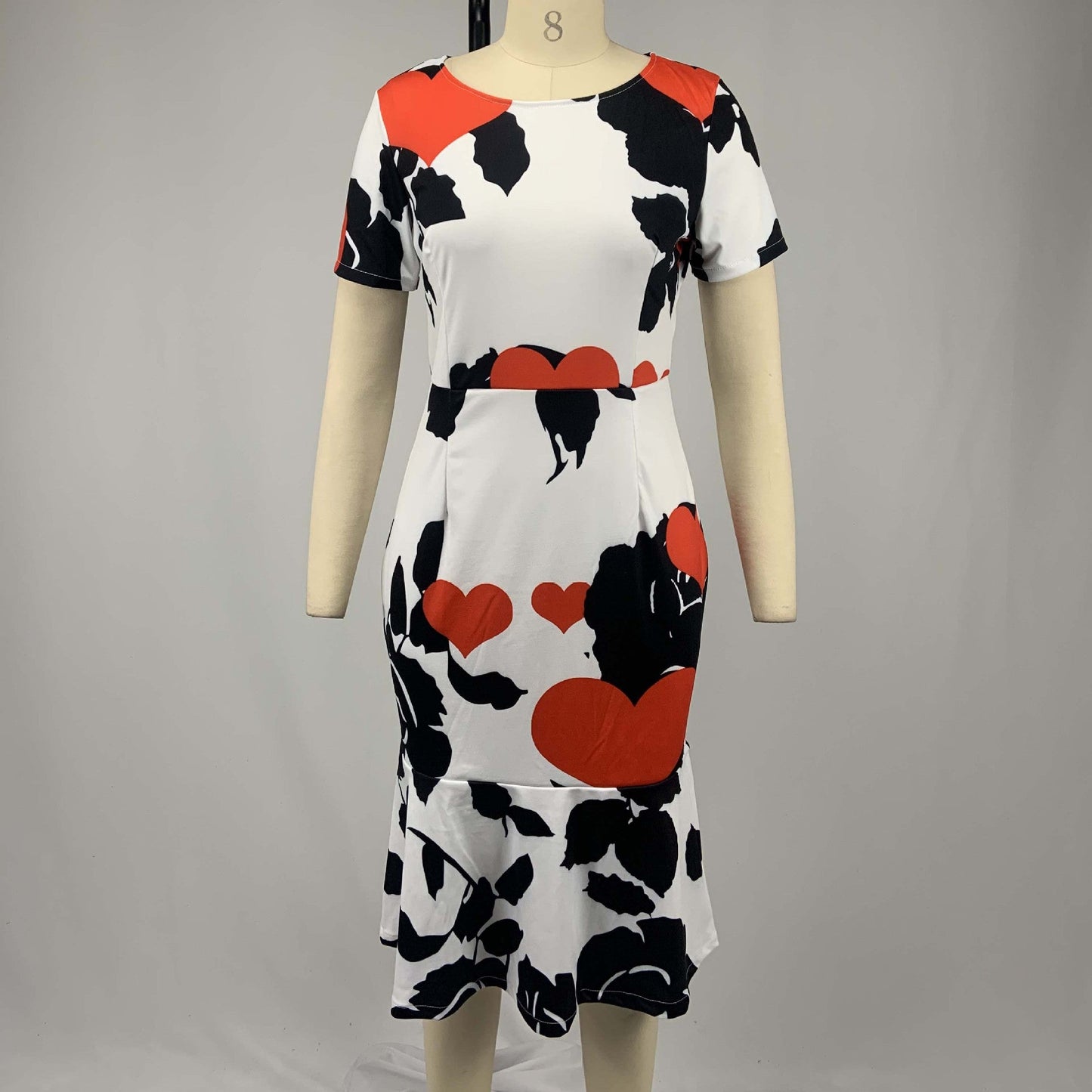 Sexy Round Neck Floral Print Sheath Dresses-Dresses-Free Shipping at meselling99