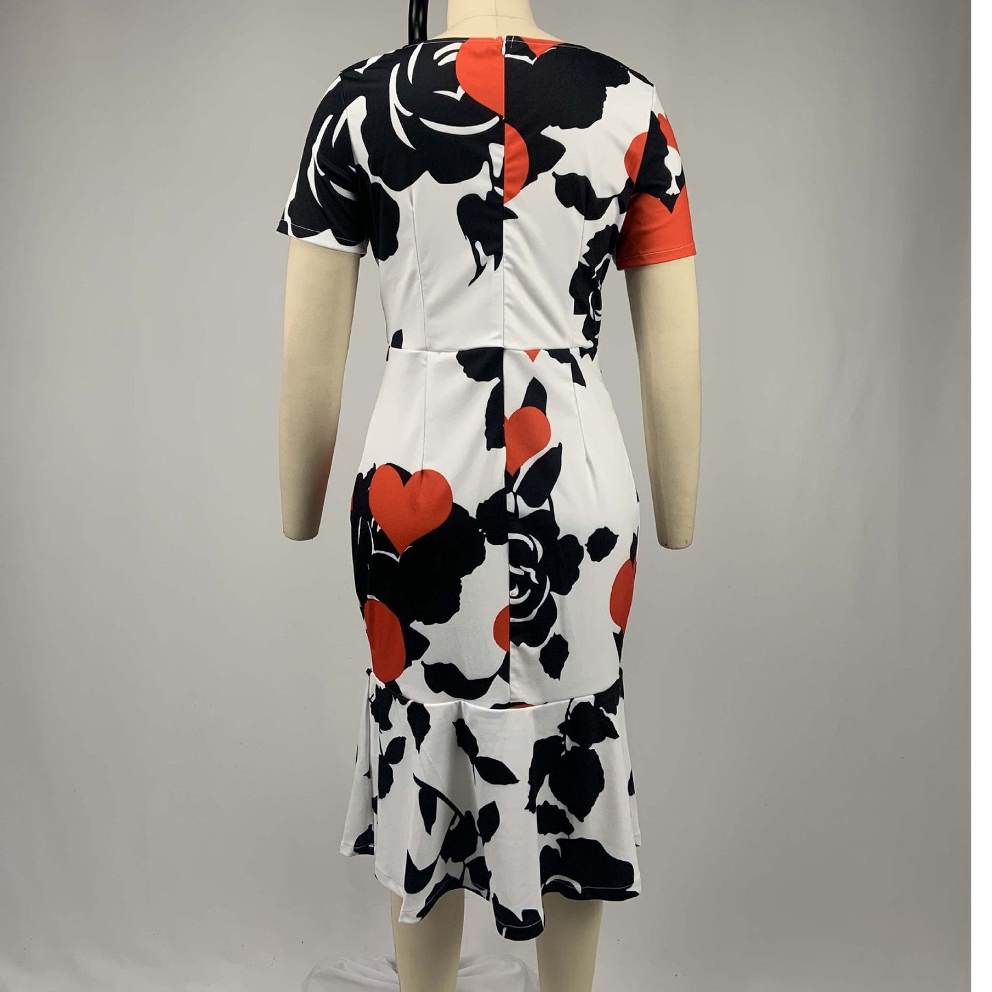 Sexy Round Neck Floral Print Sheath Dresses-Dresses-Free Shipping at meselling99
