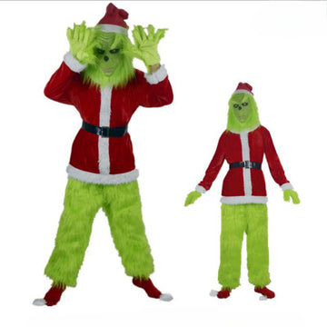 Halloween Grinch Costume with Santa Pants