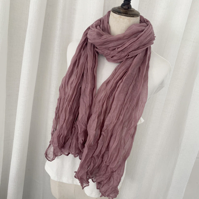 New Mini-Twist Candy-Colored Crinkle Scarf 2pcs/Set