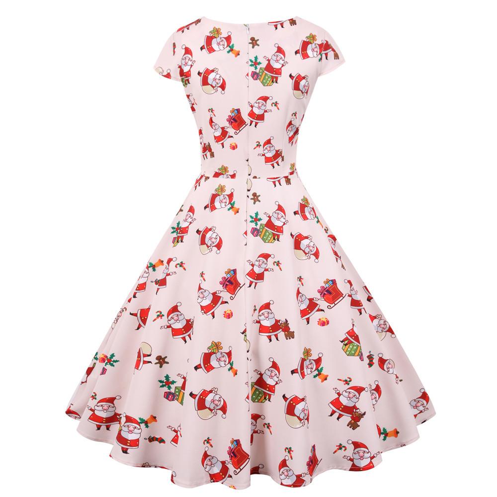 Merry Christmas Short Sleeves Dresses-Dresses-Free Shipping at meselling99