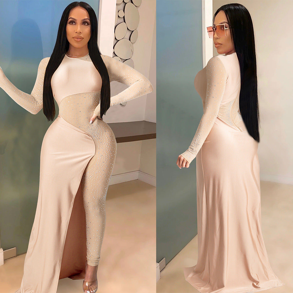 Sexy See Through Rhinestone Night Club Suits-Sexy Party Dresses-Free Shipping at meselling99