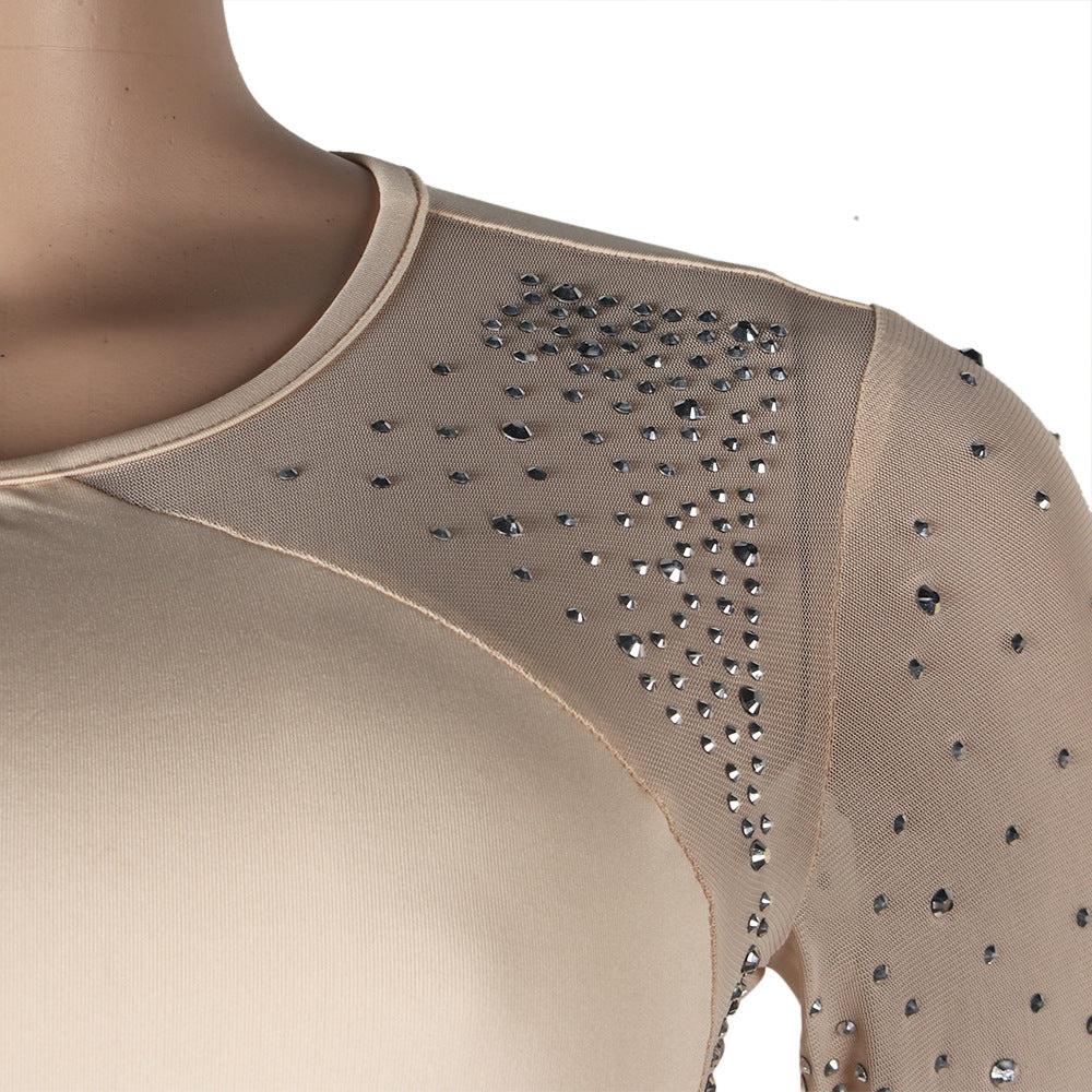 Sexy See Through Rhinestone Night Club Suits-Sexy Party Dresses-Free Shipping at meselling99