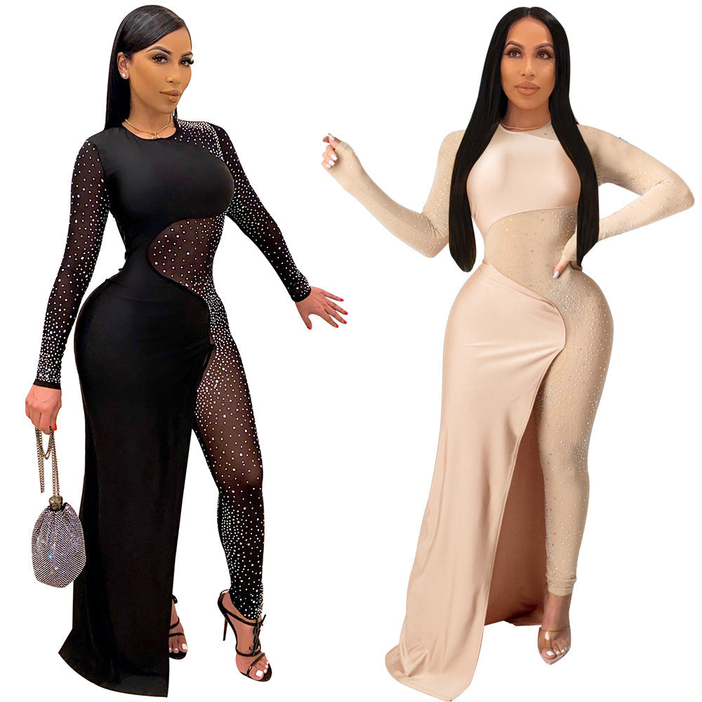Sexy See Through Rhinestone Night Club Suits-Sexy Party Dresses-Free Shipping at meselling99