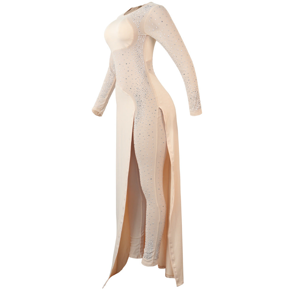 Sexy See Through Rhinestone Night Club Suits-Sexy Party Dresses-Free Shipping at meselling99