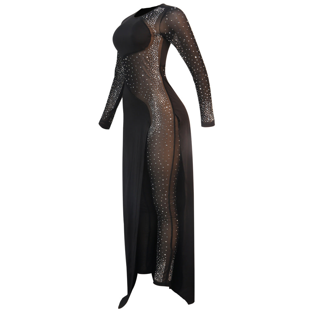 Sexy See Through Rhinestone Night Club Suits-Sexy Party Dresses-Free Shipping at meselling99