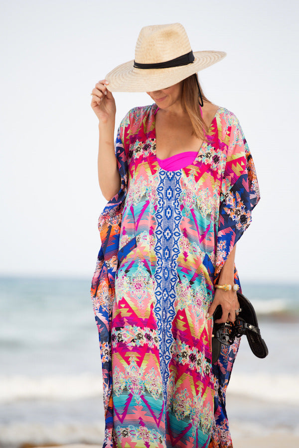 Summer Chiffon Floral Print Beach Bikini Cover Ups