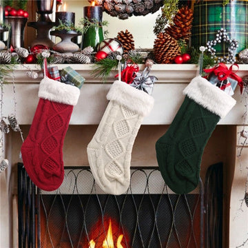 Knitted Wool Sock Gift Bag Christmas Decoration