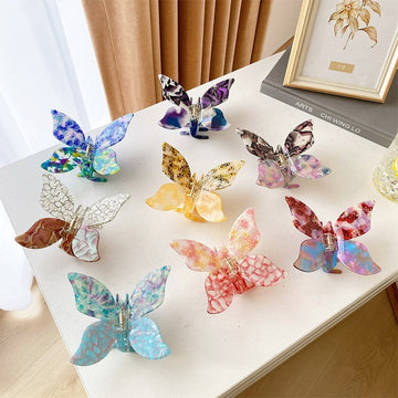 Butterfly Color Matching Tie Dye Claw Clip