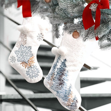 Snowflake Forest Sock Gift Bag Christmas Decoration