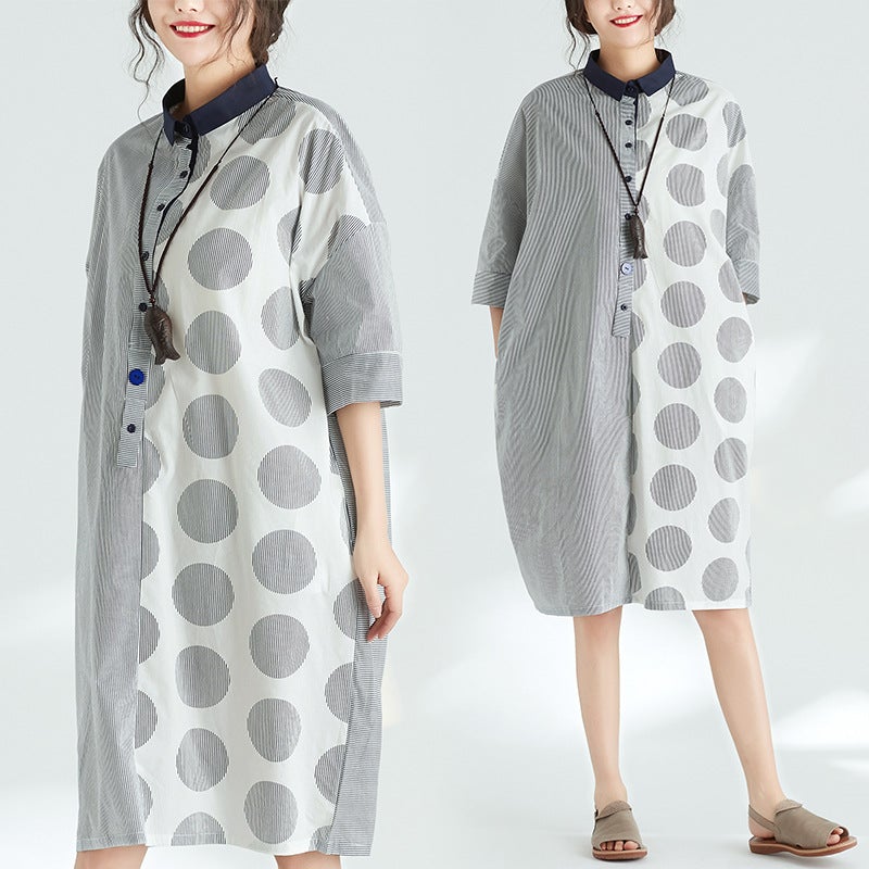 Summer Dot Print Plus Sizes Short Dresses-Dresses-The same as picture-One Size-Free Shipping at meselling99