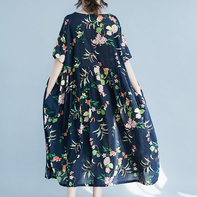 Casual Plus Sizes Short Sleeves Dresses-Dresses-The same as picture-One Size 45-75kg-Free Shipping at meselling99
