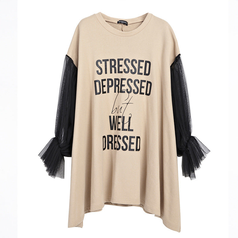 Casual Letter Design Summer Plus Sizes Short Dresses-Dresses-Free Shipping at meselling99
