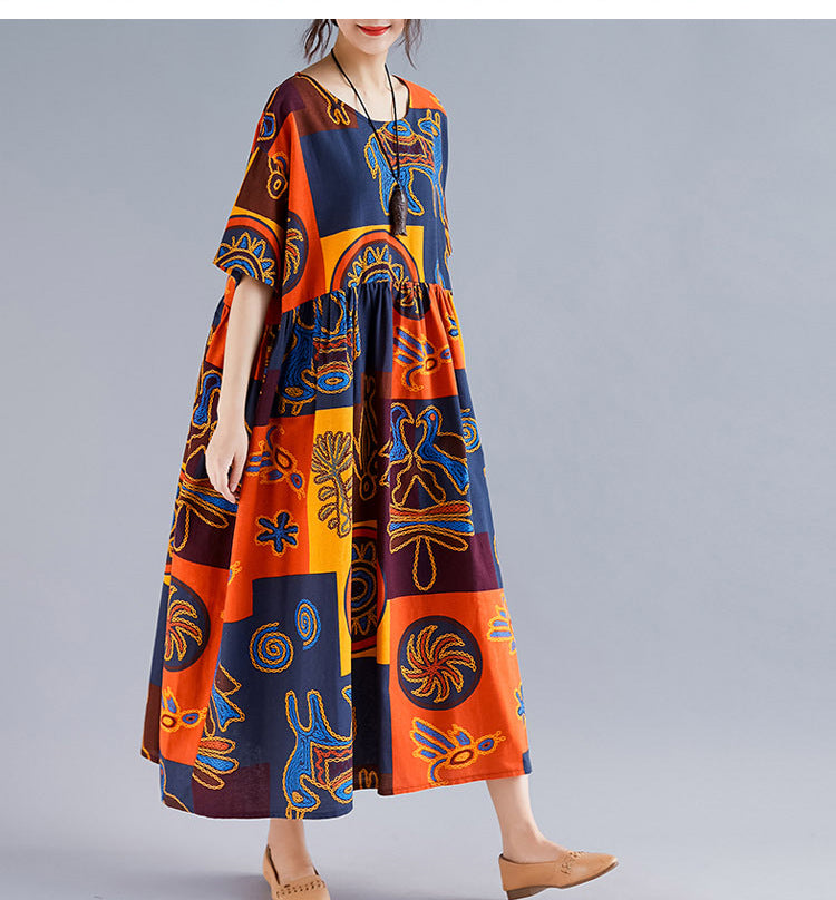 Vintage Short Sleeveless Loose Plus Sizes Dresses-Dresses-The same as picture-One Size-Free Shipping at meselling99