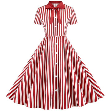 Summer Striped Off-the-Shoulder Bow Tie Party Maxi Dress with Flowy Skirt
