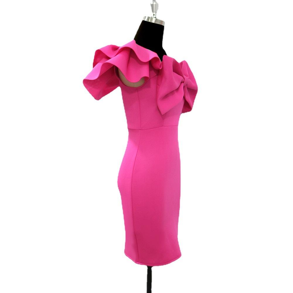 Rose Red One Shoudler Bowknot Plus Sizes Evening Dresses-Sexy Dresses-Free Shipping at meselling99