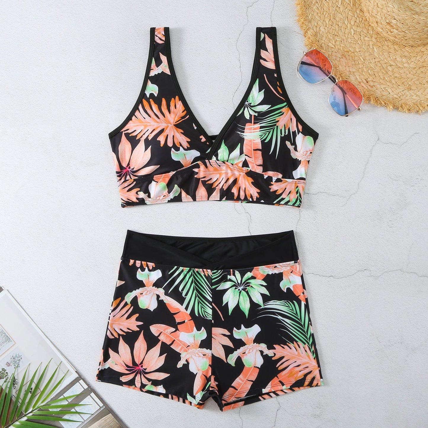 Sexy Floral Print Summer Boxer Swimsuits