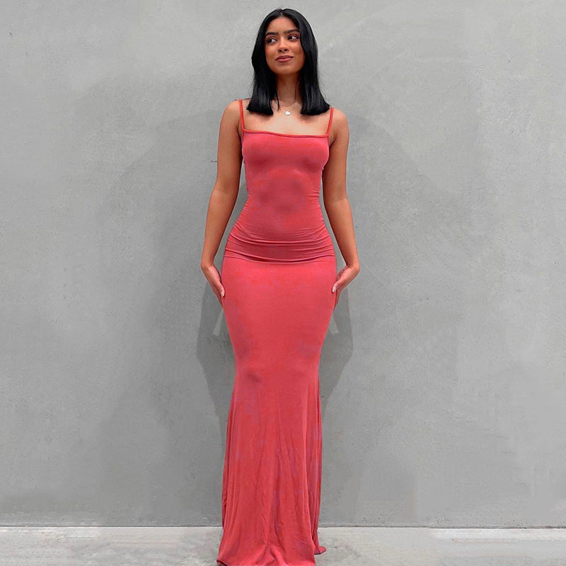 Casual Long Sheath Dresses-Dresses-西瓜红-XS-Free Shipping at meselling99