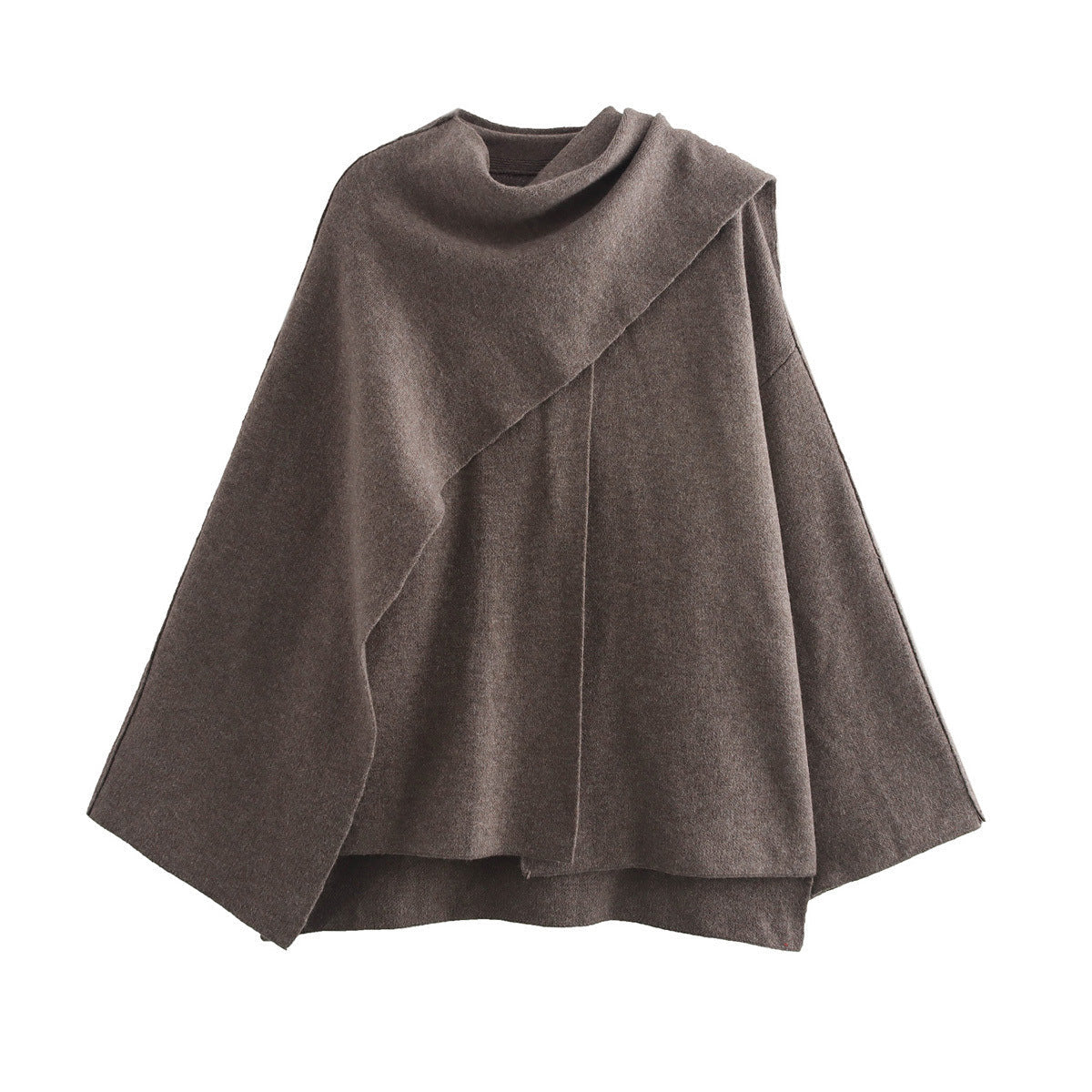 Spring Asymmetrical Scarf Short Loose Knit Coat Jacket
