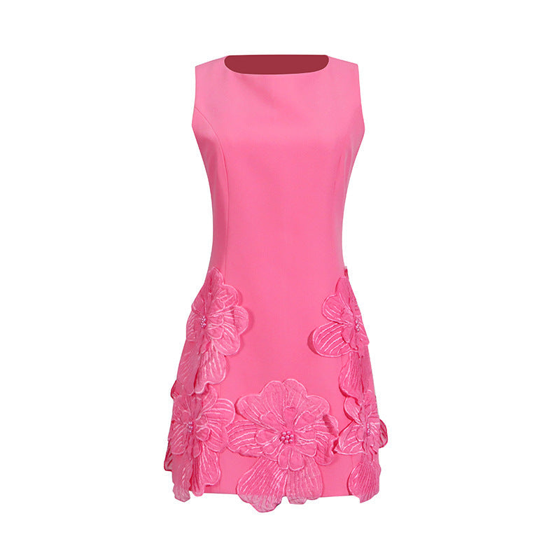 Designed Sweet 3D Floral Sleeveless Mini Dress
