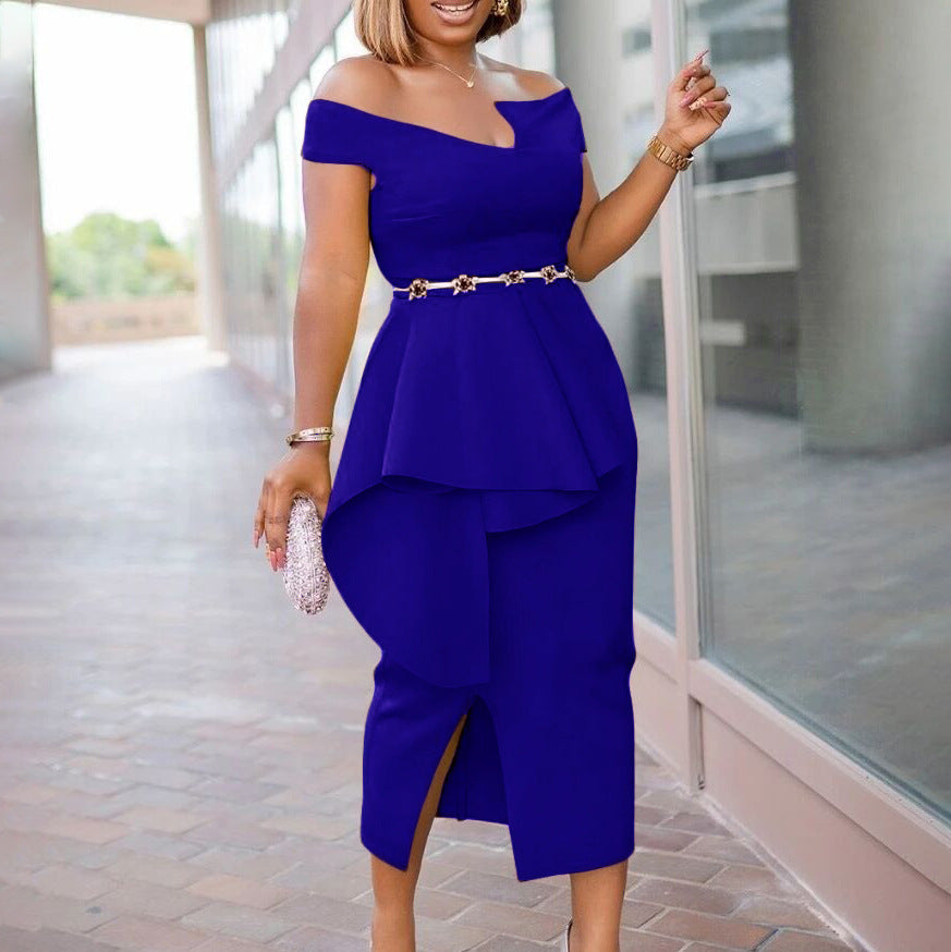 Fashion High Waist Plus Sizes Midi Party Dresses-Dresses-Free Shipping at meselling99