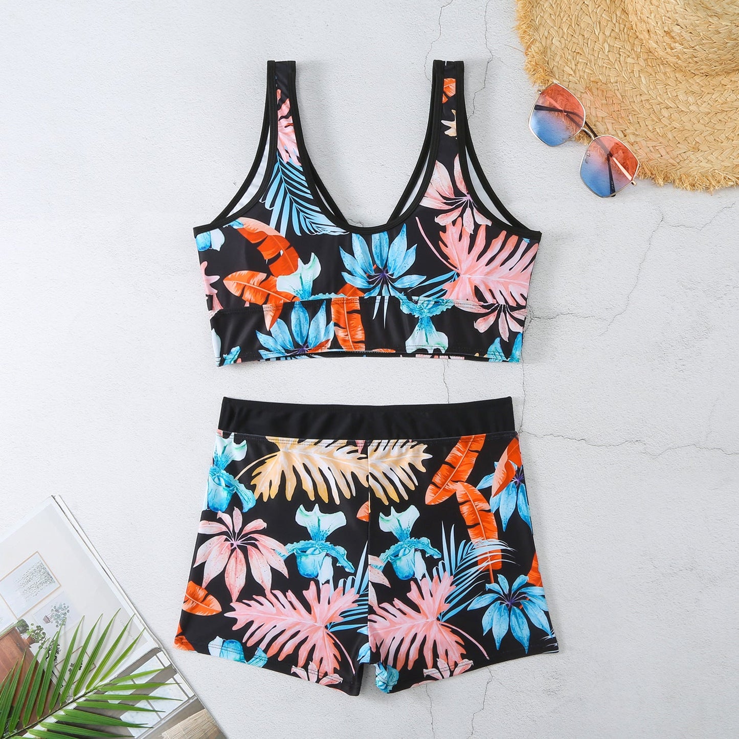 Sexy Floral Print Summer Boxer Swimsuits