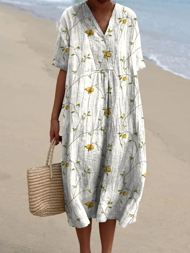 Women's Casual Floral Print 3D Sleeve Shirt Dress