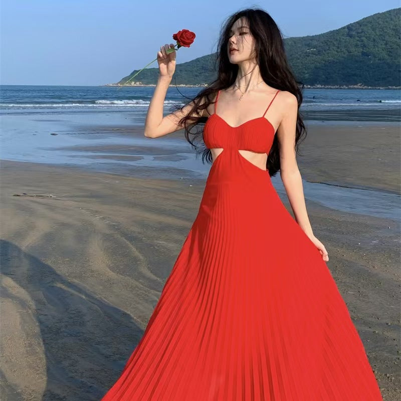 Luxury Dopamine Gown - Elegant Backless Maxi Dress with Designer Details