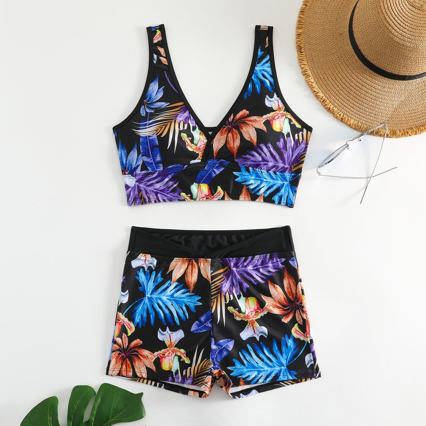 Sexy Floral Print Summer Boxer Swimsuits