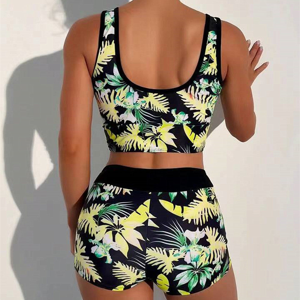 Sexy Floral Print Summer Boxer Swimsuits