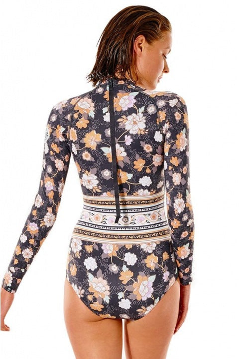 Women Long Sleeves Floral Print Surf Wear