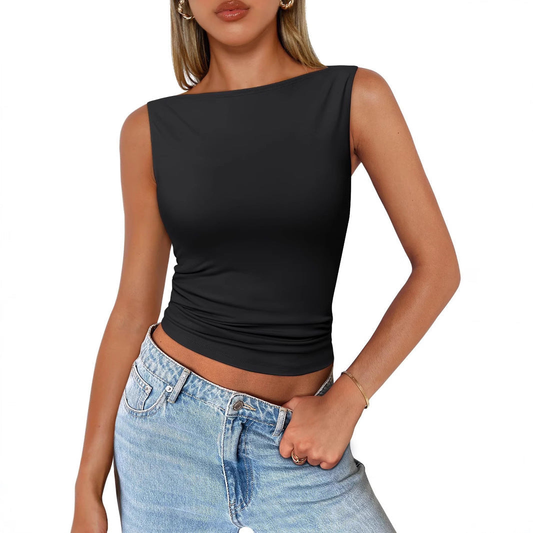 Sleeveless Crop Top – Sexy Fitted Tank for Women