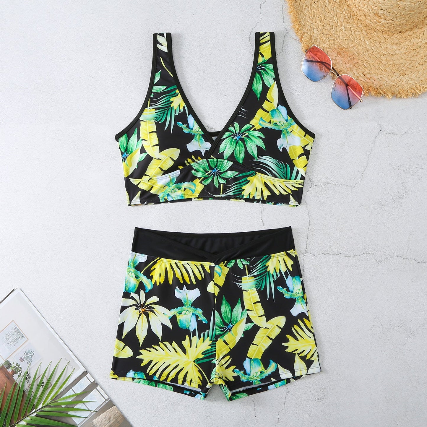 Sexy Floral Print Summer Boxer Swimsuits