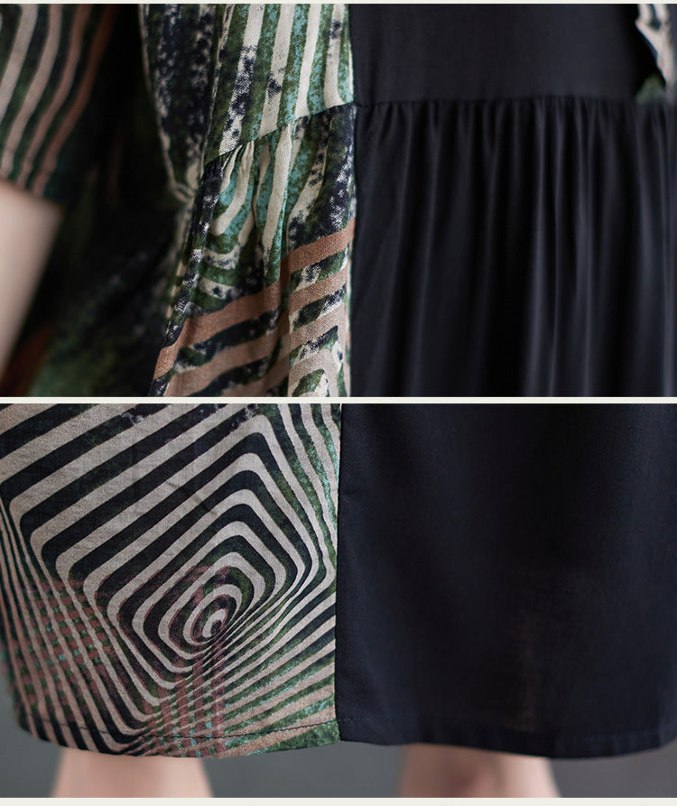Vintage Summer Plus Sizes Short Sleeves Long Dresses-Dresses-Black-One Size-Free Shipping at meselling99