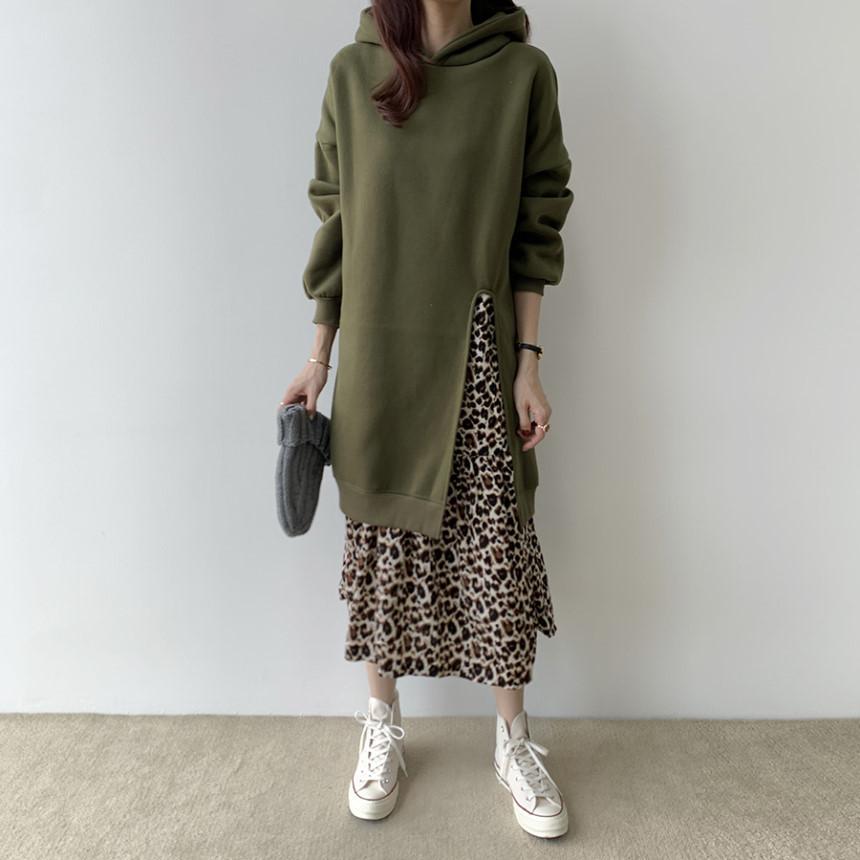 Leisure Leopard Fake Two Pieces Autumn Long Dresses-Dresses-Free Shipping at meselling99
