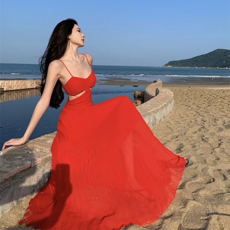 Luxury Dopamine Gown - Elegant Backless Maxi Dress with Designer Details