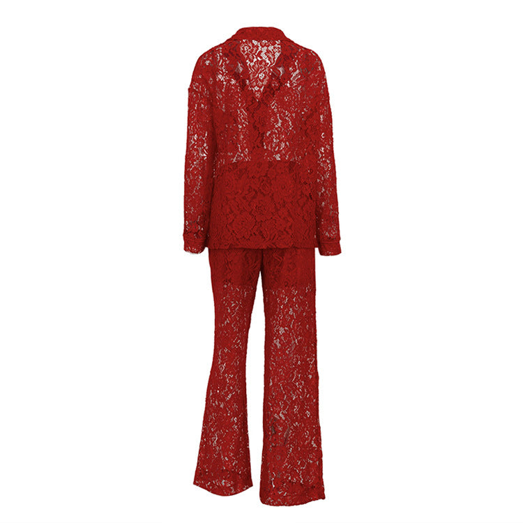 Women's Lace See-Through Two-Piece Set