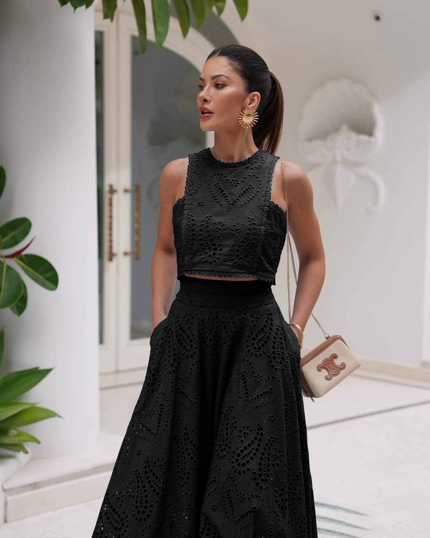 Women's Pocket Dress & Sleeveless Top Set