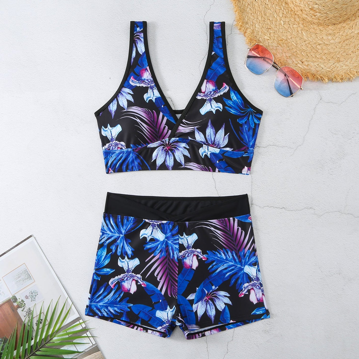 Sexy Floral Print Summer Boxer Swimsuits