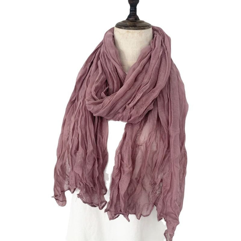 New Mini-Twist Candy-Colored Crinkle Scarf 2pcs/Set
