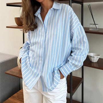 Women's Summer New Long Sleeve Cardigan & Striped Shirt