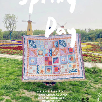 Versatile Cotton Throw Blanket for Camping, Bedroom, Living Room
