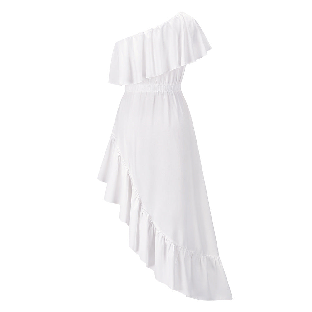 Sexy One Shoulder Irregular Women Summer Dresses-Dresses-Free Shipping at meselling99